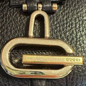 Gucci Black Textured Leather with Gold Accent Vintage